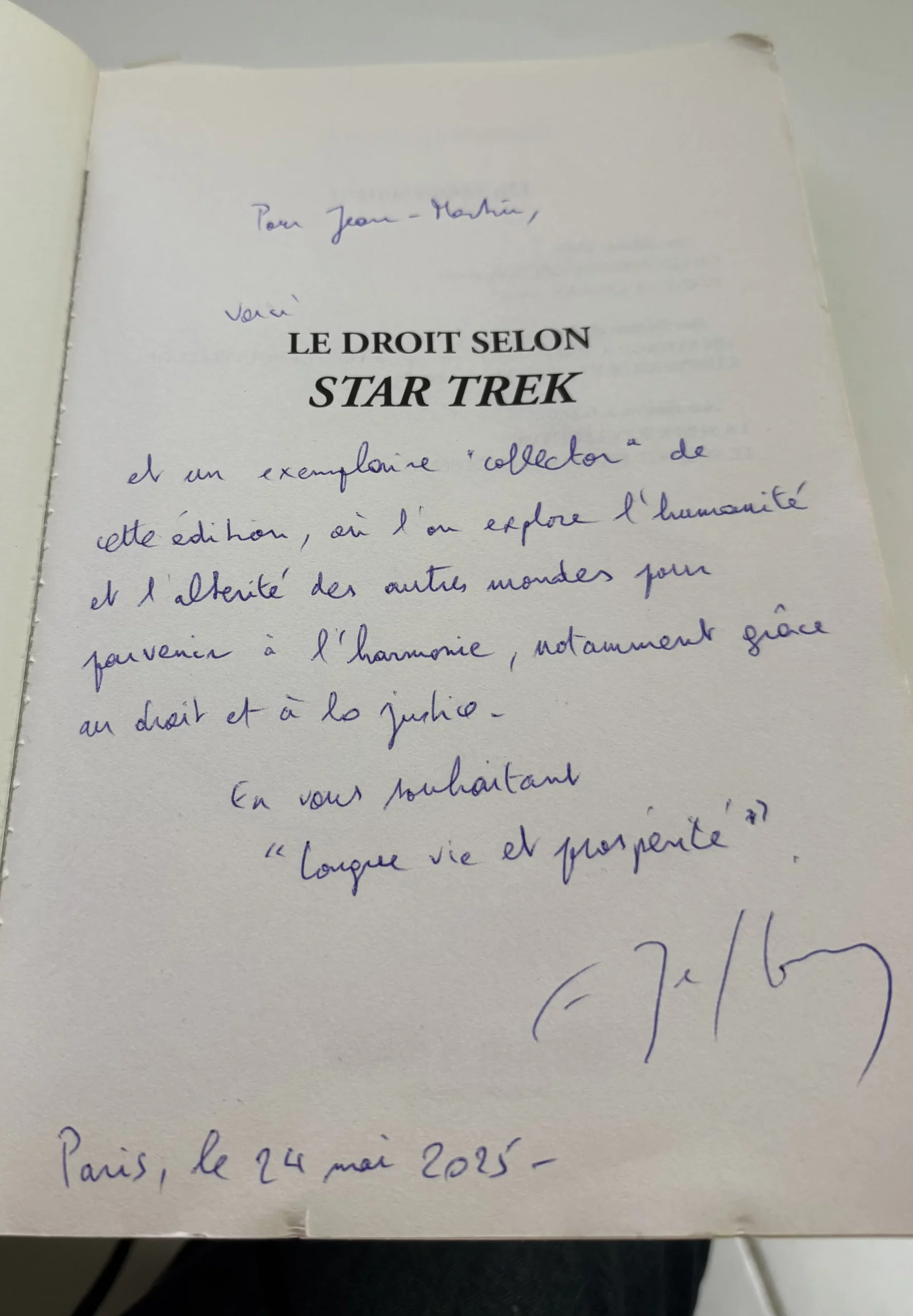 dédicace signature le droit star trek