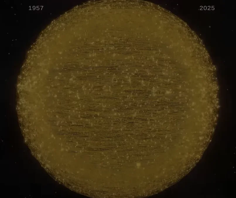 la pollution de notre espace ou la visibilité de la terre disparait !