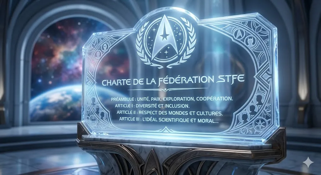 Conscience humaine émergeant dans un univers sombre illustration de la responsabilité et des valeurs de la charte STFE