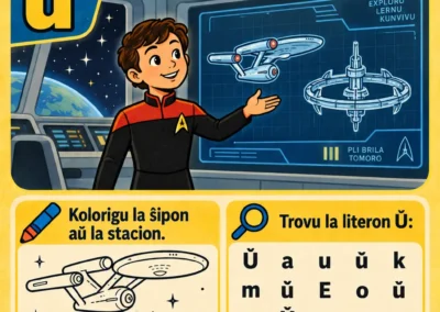 La litero Ŭ aperas en vortoj kiel “aŭ” kaj “Eŭropo”.